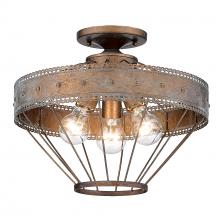  7856-SF CP - Ferris Semi-Flush in Copper Patina